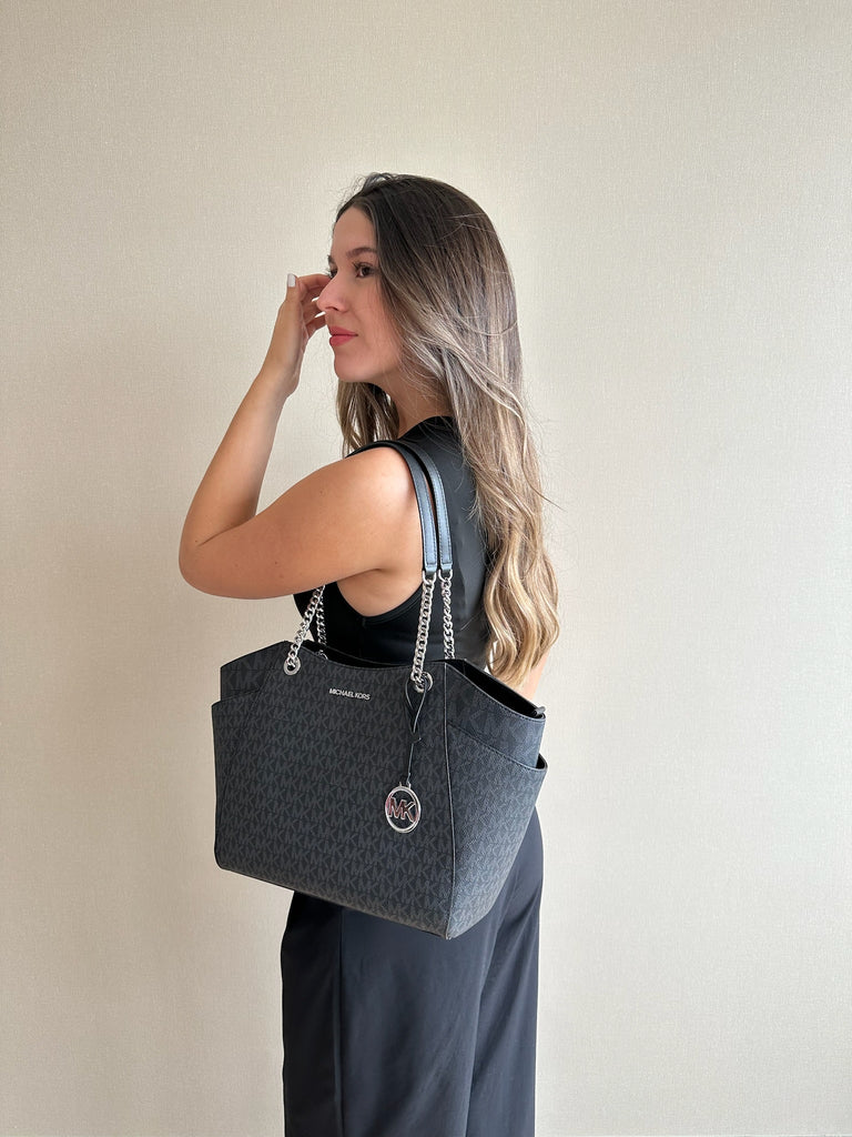 Michael kors large chain tote hotsell