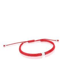 Cargar imagen en el visor de la galería, Pulsera Tous Oso de Plata y Nylon Rojo