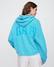 Cargar imagen en el visor de la galería, Polerón Gap Relaxed Mini-Logo Cropped Hoddie - Aquarius Blue