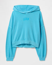 Cargar imagen en el visor de la galería, Polerón Gap Relaxed Mini-Logo Cropped Hoddie - Aquarius Blue