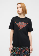 Cargar imagen en el visor de la galería, Polera Zadig &amp; Voltaire Edwin Heart Wings Strass - Black