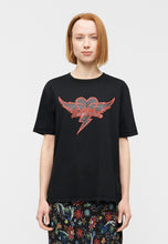 Cargar imagen en el visor de la galería, Polera Zadig &amp; Voltaire Edwin Heart Wings Strass - Black