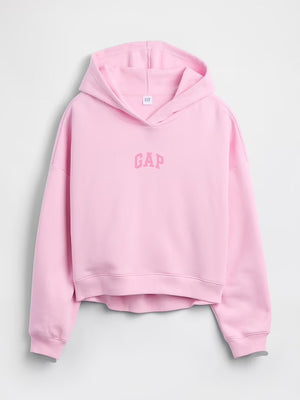 Poleron Gap Relaxed Mini-Logo Cropped Hoodie - Primrose Pink