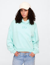 Cargar imagen en el visor de la galería, Polerón Gap Relaxed Mini-Logo Cropped Hoddie - Surf Spray Blue