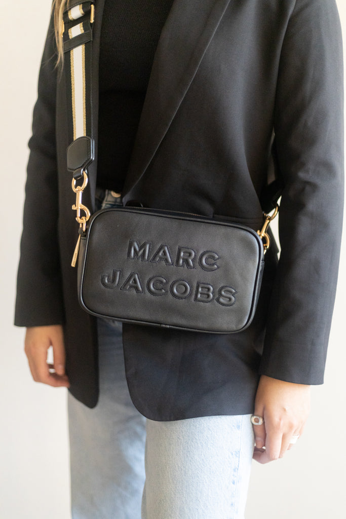 Crossbody Marc Jacobs Flash - Black Strap Gold and White