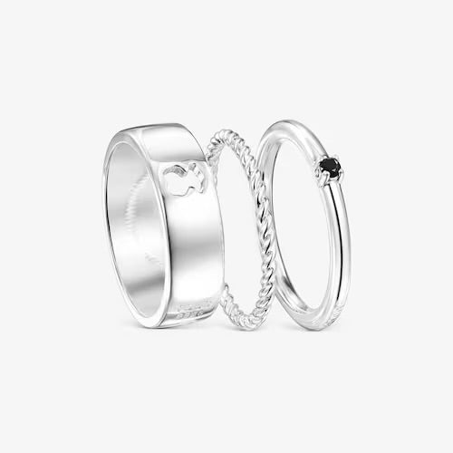 Pack de Anillos Tous de Plata y Espinela Oso Motivos