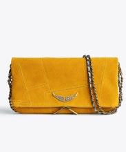 Cargar imagen en el visor de la galería, Crossbody Zadig &amp; Voltaire Rock Bag Suede Patchwork - Mustard