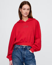 Cargar imagen en el visor de la galería, Poleron Gap VintageSoft Arch Logo Cropped Hoddie - Tomate Sauce Red