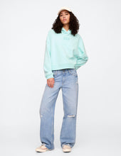 Cargar imagen en el visor de la galería, Polerón Gap Relaxed Mini-Logo Cropped Hoddie - Surf Spray Blue