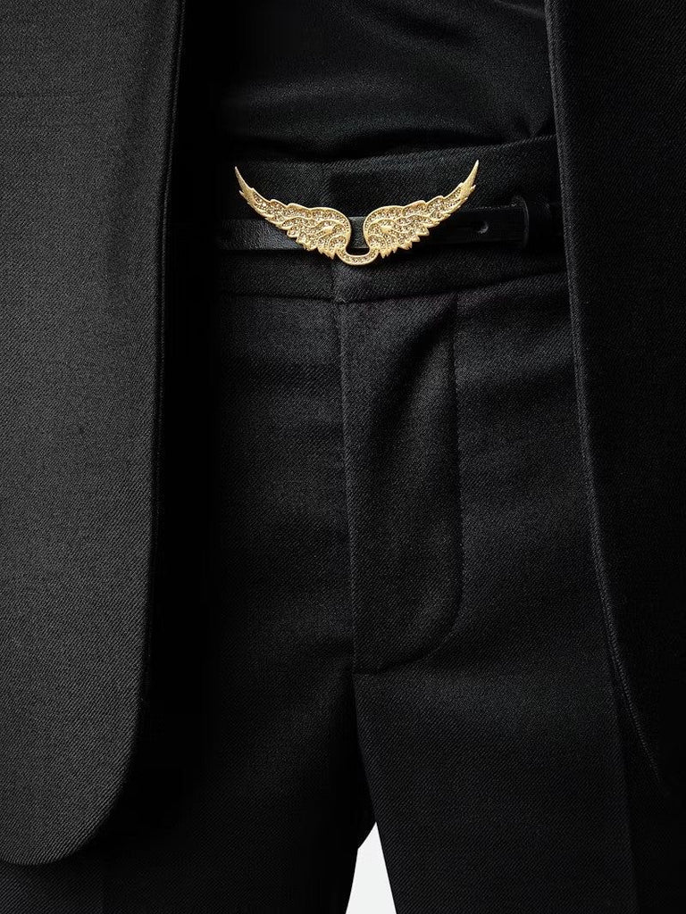 Cinturón Zadig & Voltaire Rock Belt Wings Natur - Noir Gold