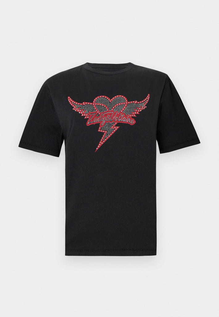 Polera Zadig & Voltaire Edwin Heart Wings Strass - Black