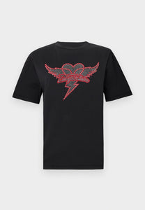 Polera Zadig & Voltaire Edwin Heart Wings Strass - Black