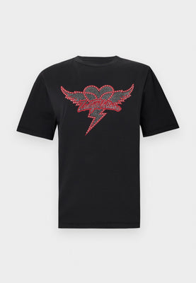 Polera Zadig & Voltaire Edwin Heart Wings Strass - Black