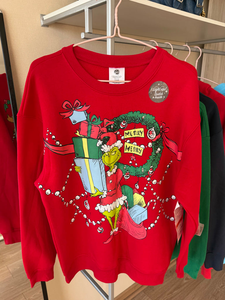 Poleron Navideño Luces - Grinch