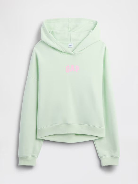 Poleron Gap Relaxed Mini-Logo Crop Hoddie - Pod Green