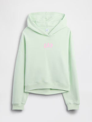 Poleron Gap Relaxed Mini-Logo Crop Hoddie - Pod Green