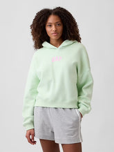 Cargar imagen en el visor de la galería, Poleron Gap Relaxed Mini-Logo Crop Hoddie - Pod Green