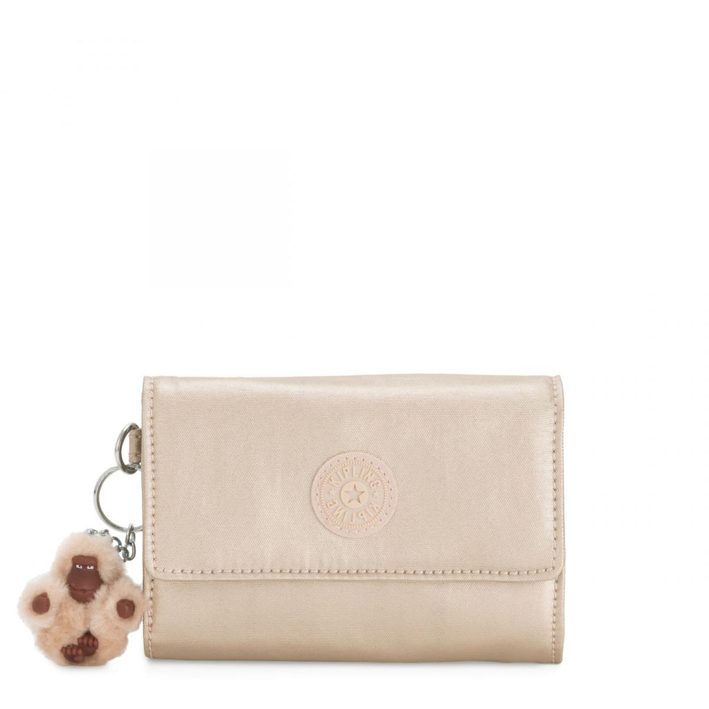 Billetera Kipling Pixi Starry Gold Metallic lamaletaviajera