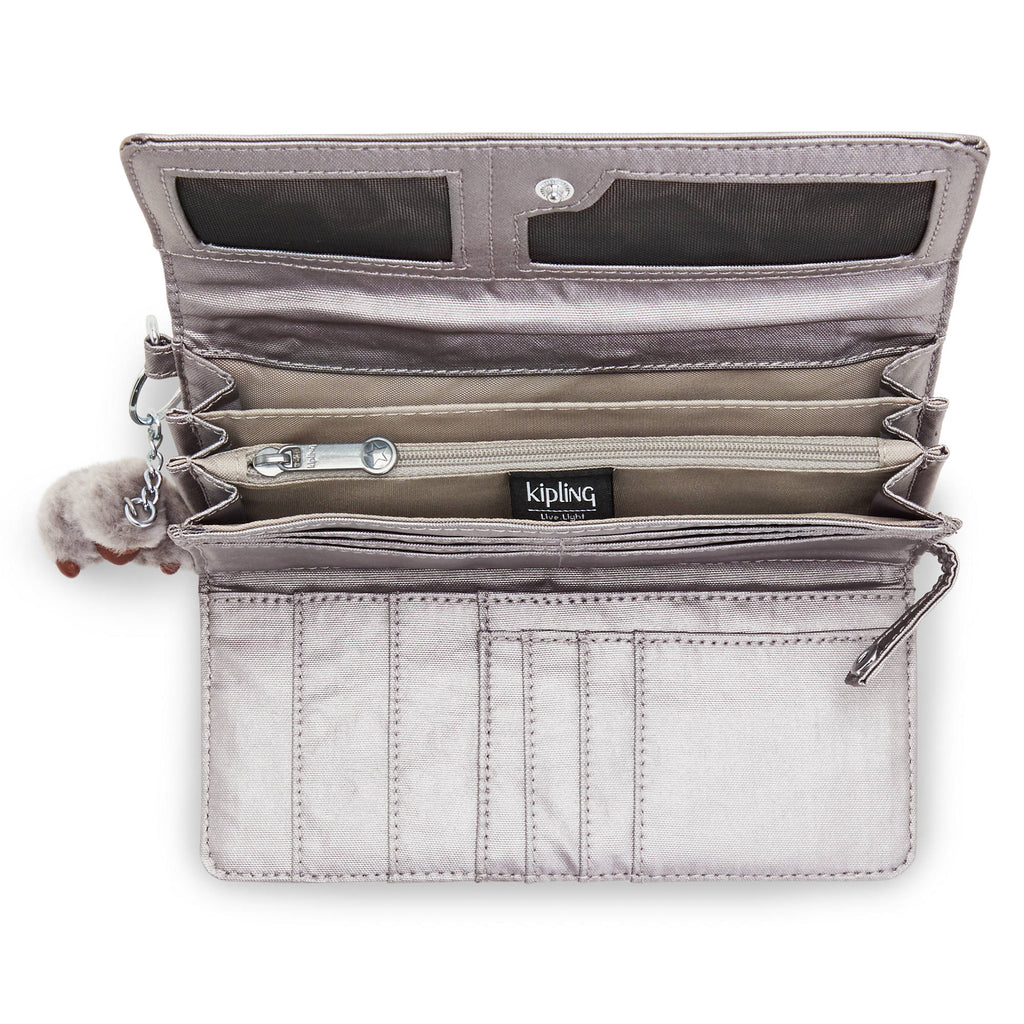 Billetera Kipling Rubi - Smooth Silver Metallic