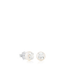 Cargar imagen en el visor de la galería, Pendientes Tous Pequeños de Plata y Perlas Tous Bear 0,9 cm.